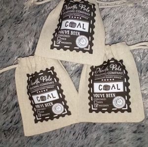 3pc Lumps of Coal Bags For Christmas Santa's Naughty List